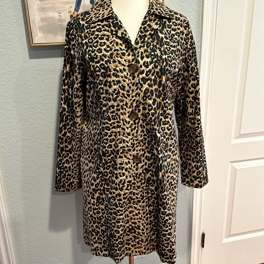 Rebecca Malone • Leopard Pattern Trench • Sz S • NEW!